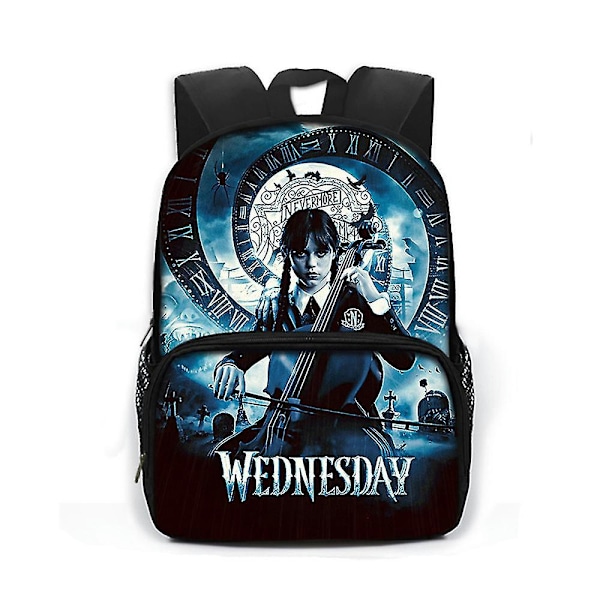 Barn Wednesday Addams Ryggsäck Student Skola Ryggsäck Wednesday Väska Ryggsäck Skolväska Bokväska C
