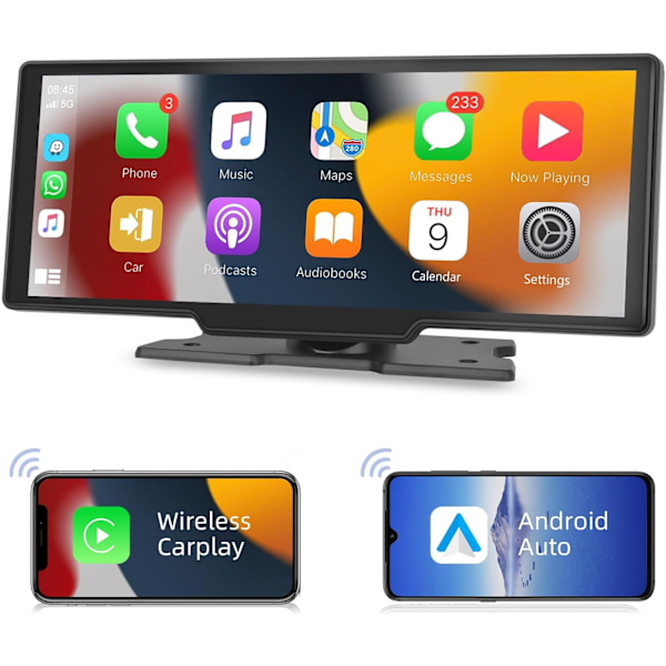 Kannettava Apple Carplay -langaton autostereoiden Android-näyttö, 10,26 tuuman IPS-kosketusnäytön autoradio