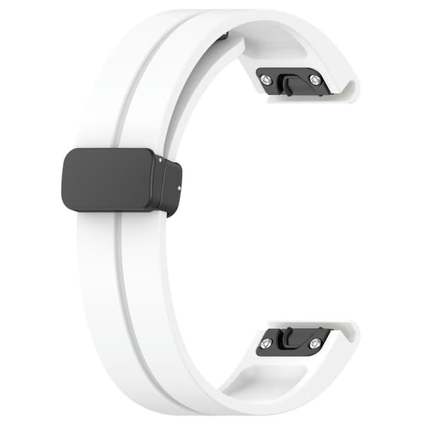 Svart spänne 22mm silikonklockarmband för Garmin Fenix 7/forerunner 965/955/945/935 White