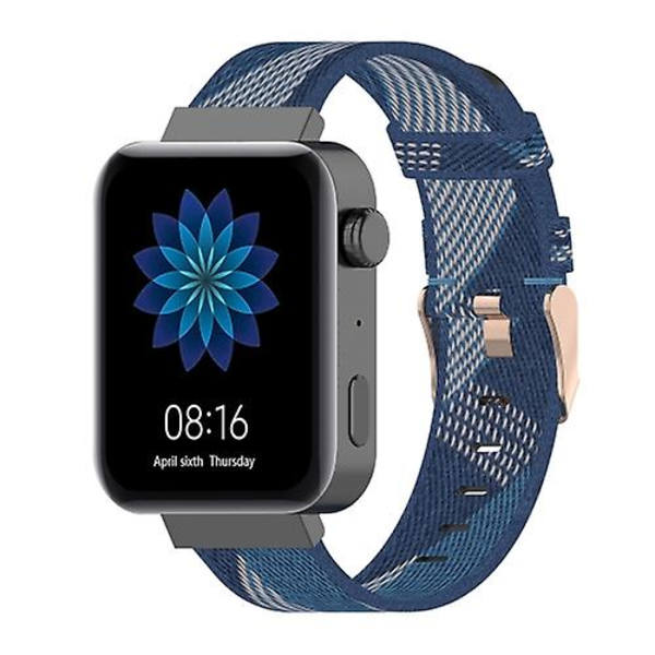 18 mm Stripe Weave Nylon armbåndsurrem for Xiaomi Mi Watch, Garmin Vivomove 3s / Vivoactive 4s Blue