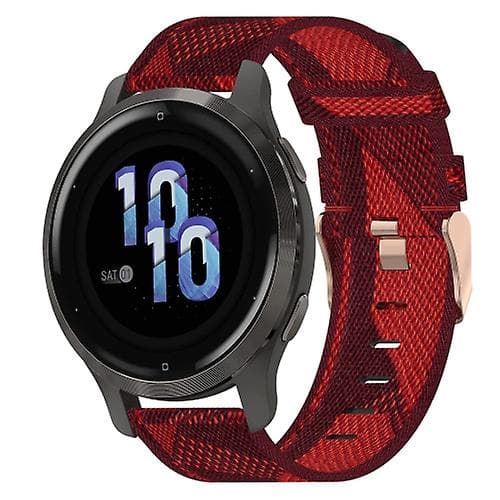 For Garmin Venu 2s 18 mm nylon vevd klokkerem Red