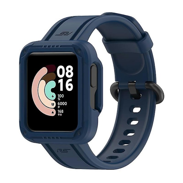 Til Xiaomi Redmi Watch/redmi Watch 2/mi Watch Lite/mi Watch Lite 2 Smart Watch Rem Til Blød Silikone Håndled Med Urkasse Midnight Blue