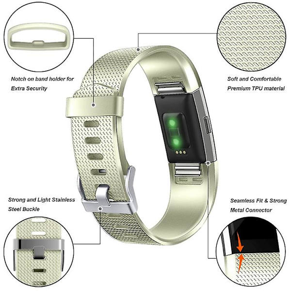 Fitbit Charge 2 -ruudulliselle watch Golden