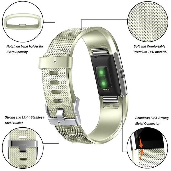 För Fitbit Charge 2-rutigt watch Golden