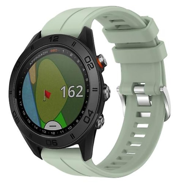 Til Garmin Approach S60 22mm ensfarvet silikoneurrem Light Green