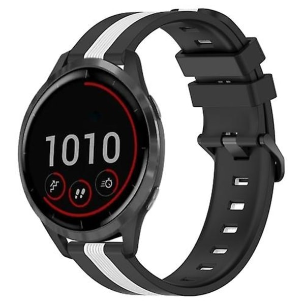 För Garmin Vivoactive 4 22mm vertikalt tvåfärgs watch Black-White