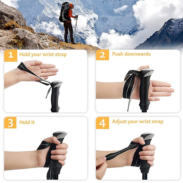 2stk trekkingstaver Sammenleggbare turstaver - trekkingstaver