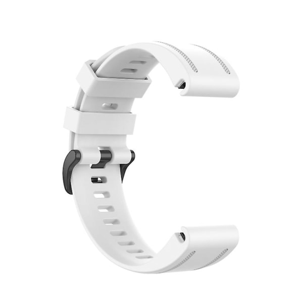 Til Garmin Fenix ​​7s 20 mm ensfarvet silikone Quick Release Urbånd White