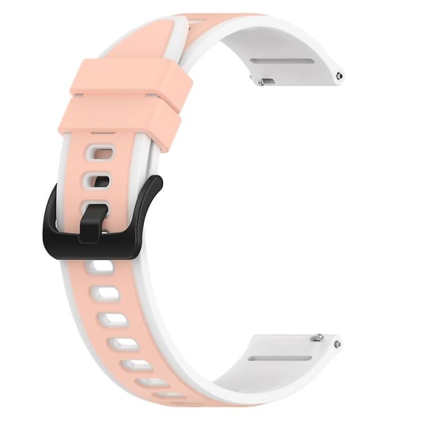 For Garmin Forerunner 55 20 mm tofarget silikonklokkerem Pink-White