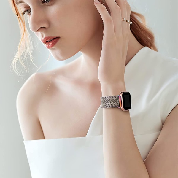 Fitbit Versa/fitbit Versa 2 Band För Dam Herr, Justerbar Rostfri Colorful