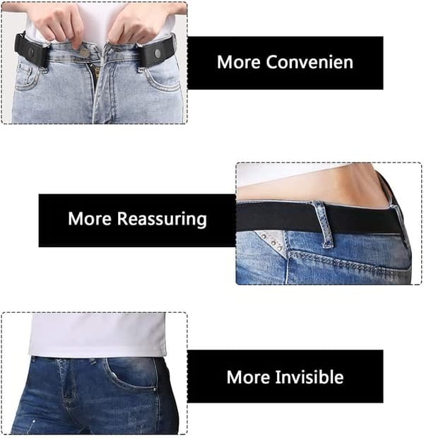 2 st Elastiska Bälten Utan Spänne för Jeans - Stretchbälte