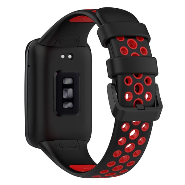 Stropp for Xiaomi Band 7 Pro Tofarget silikonstropp (Svart Rød)