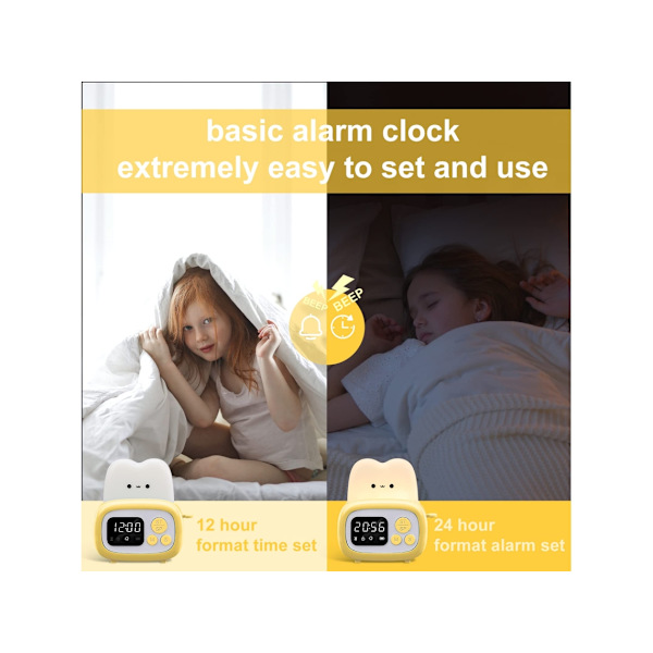 Brödrostformad Timer med Klocka och Nattlampa -