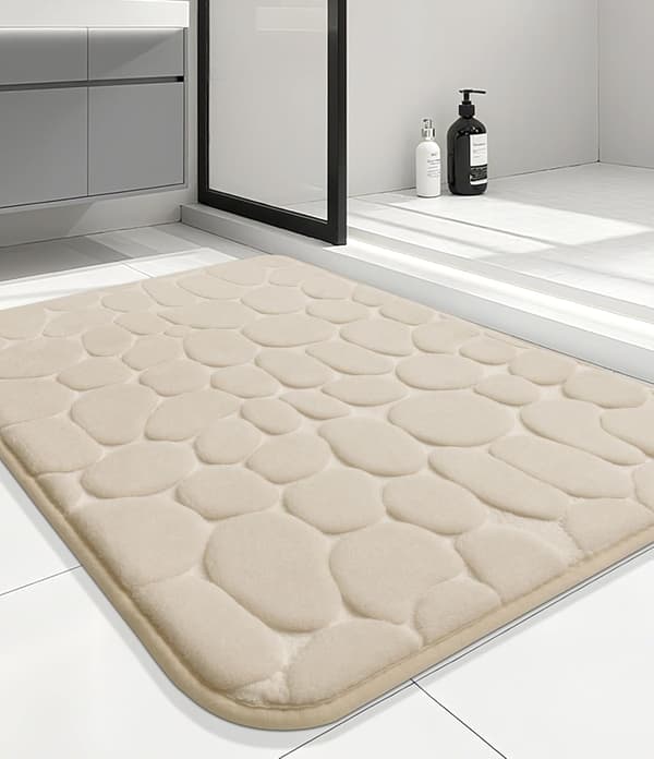 Korallfleece badematte, sklisikker og absorberende (Khaki/40x60cm)