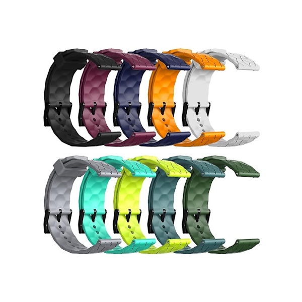 Rem til Garmin Forerunner Sq2 20Mm Fodboldmønster Ensfarvet Navy Blå Silikone Urrem