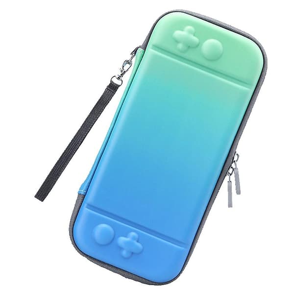 Gradient Color förvaringsväska för Nintendo Switch Anti-dropp bärbart PU- case blue green
