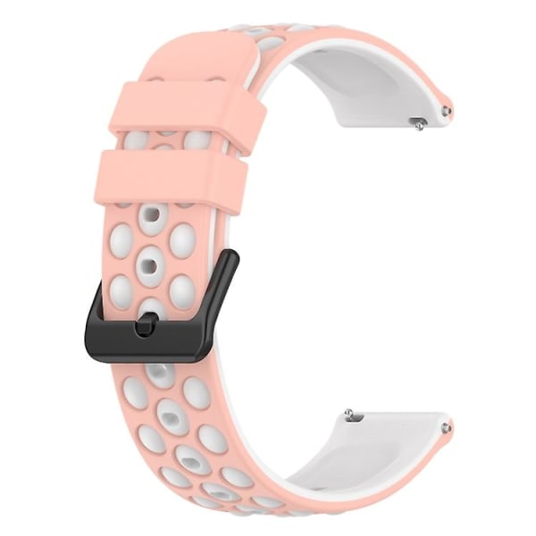 For Garmin Venu Sq 20 mm tofarget porøs silikonklokkerem Pink-White