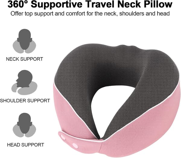 U-formet Rejsepude Blød Memory Foam Nakkepude til Fly, Bil (blå)