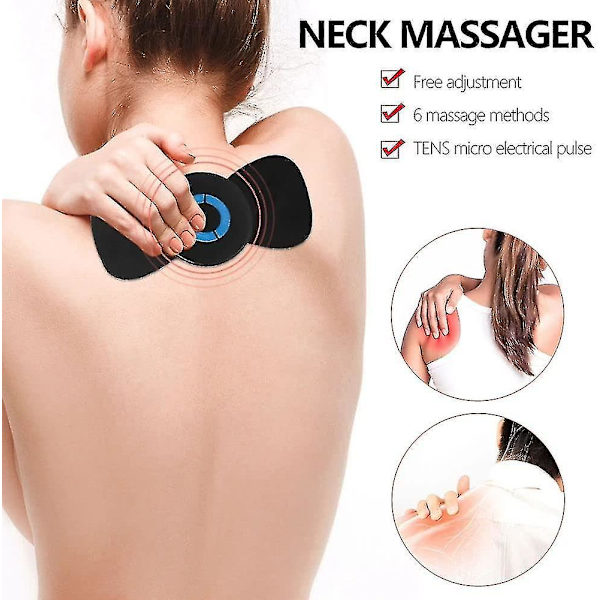2 stk. Mini Ems Bærbar Elektrisk Nakkemassager, Cervikal Massage Til Smertelindring, Mini Massage Apparat