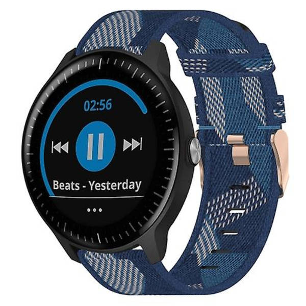 För Garmin Vivoactive3 Music 20mm Nylon Woven Watch Band Blue