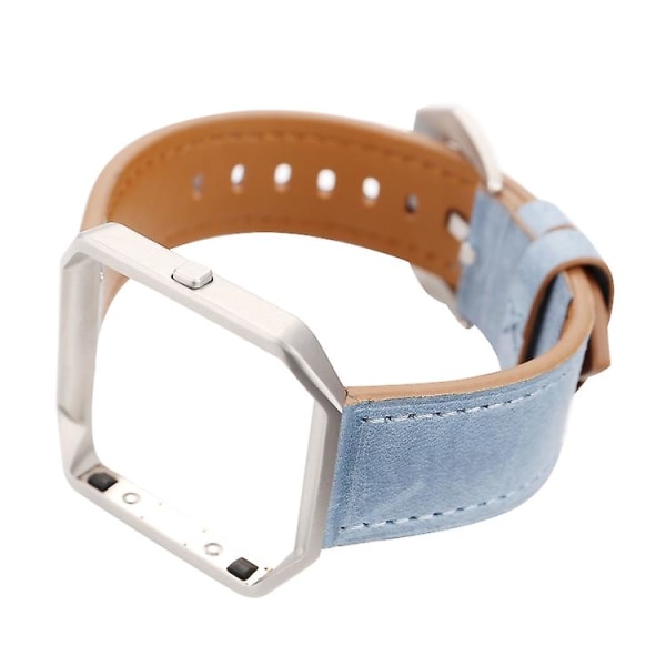 Til Fitbit Blaze Fresh Style læderurrem Blue