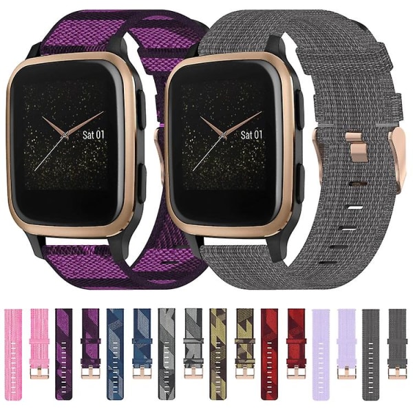 Til Garmin Venu Sq 20 mm nylonvævet urrem Red