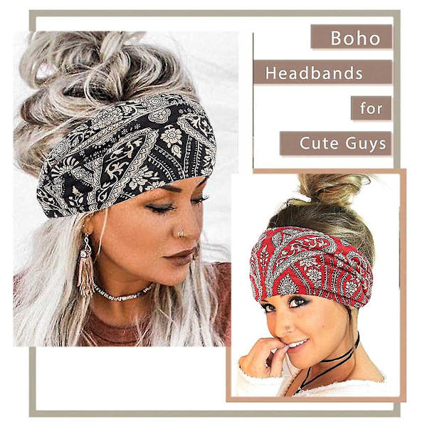 Pannband Bred knut Hår Scarf Blommig printed hårband