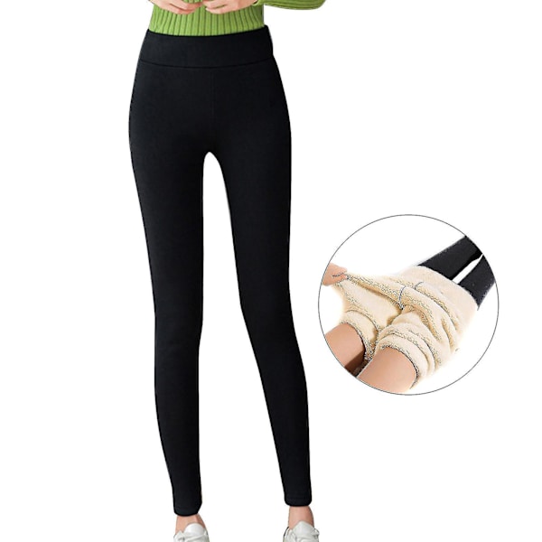 Naisten talvi lämpimät fleece-vuoratut leggingsit - Paksut sukkahousut lämpöhousut lämpöleggings kerrospukeutumisen pohjakerrasto lämpimät Black 4XL
