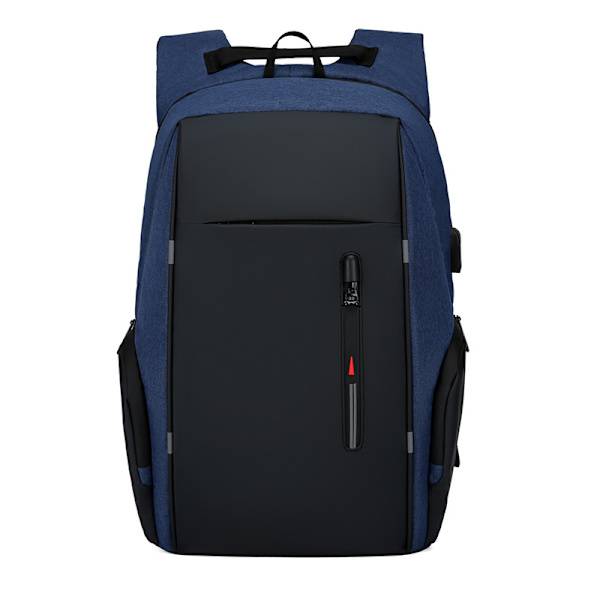 Laptopryggsäck med USB-laddningsportar, blå