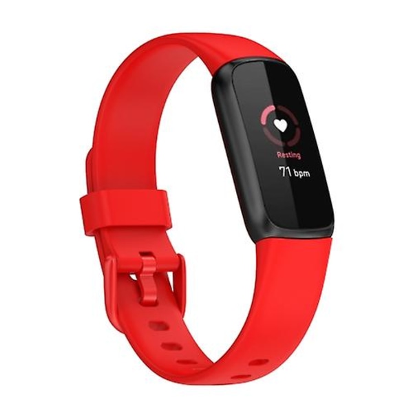 For Fitbit Luxe Silicone Colour Buckle Watch Band Red