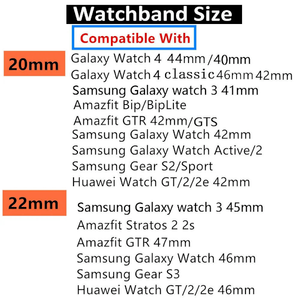 Silikonirannekkeet Samsung Galaxy Watch 5 40mm 44mm/ /5 Pro 45mm / Galaxy Watch 4 44mm 40mm /Watch 4 Classic 46mm 42mm, Älykellon Silikoni Sport