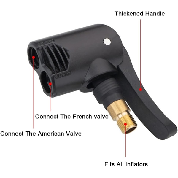 Dubbelhuvud Cykelspårpump Däck Luftpump Ventiladapter