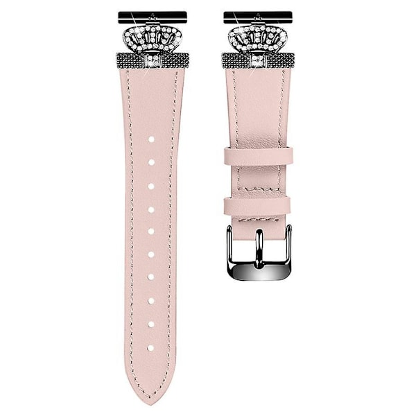 Black Connector Leather Watch Strap For Huawei Watch 2/gt 2 42mm / Gt 3 42mm Pink