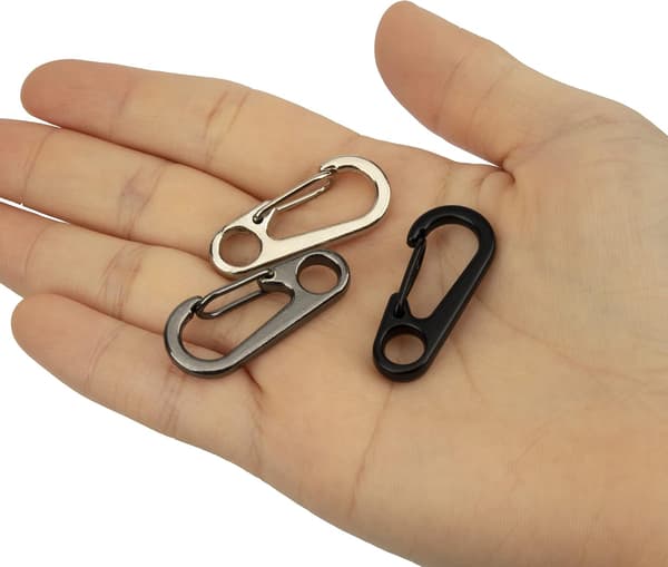 Mini Karabinkrok (3,3 cm) - Aluminium Nøkkelringklips (pakke med 10)