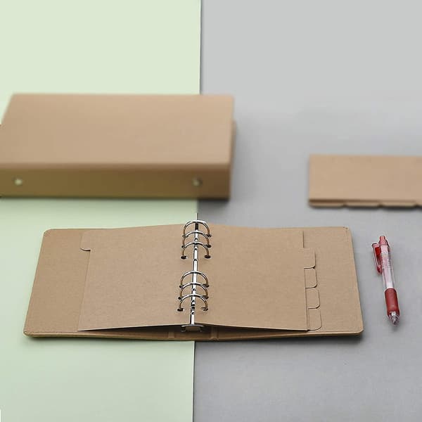 3 sæt Kraft papir skillevægsindeks side fanekort til 6-huls ringbind notesbøger rejsedagbog journalplanlægger (a5)