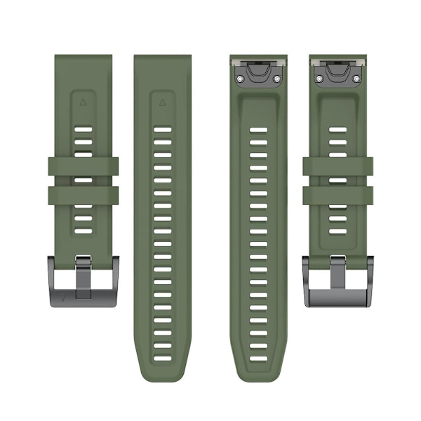 22mm Snabbkoppling Silikonarmband för Garmin Fenix 7X Army Green