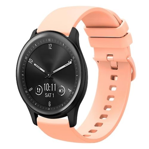 Til Garmin Vivomove Sport 20 mm ensfarvet blød silikone urrem Pink