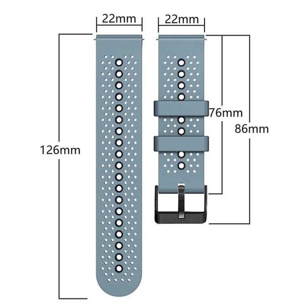 For Garmin Venu 2 22mm perforert tofarget silikonklokkerem White-Blue