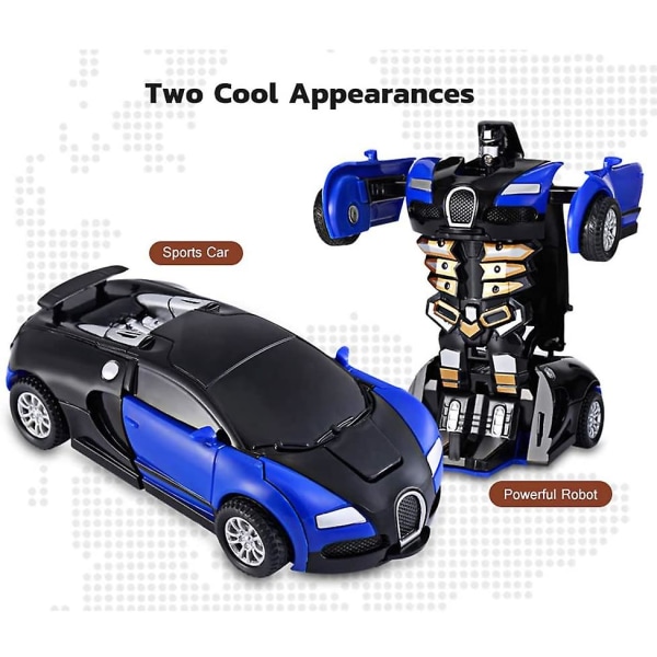 Paket med 3 Transformator Robot Bil Transformers Robot Cabriolet Väggklättrare Bil Med Led 360 Rotation Stunt Leksak Bil Barnpresent