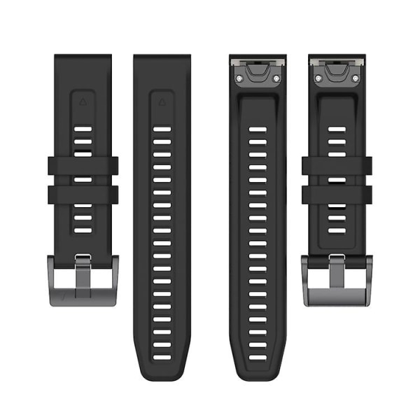 För Garmin Fenix ​​6s Pro 20mm Silikon Solid Color Watch Band Black