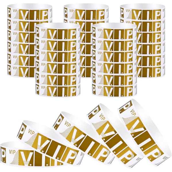 100 stk VIP-armbånd for arrangementer - Vanntette papirarmbånd