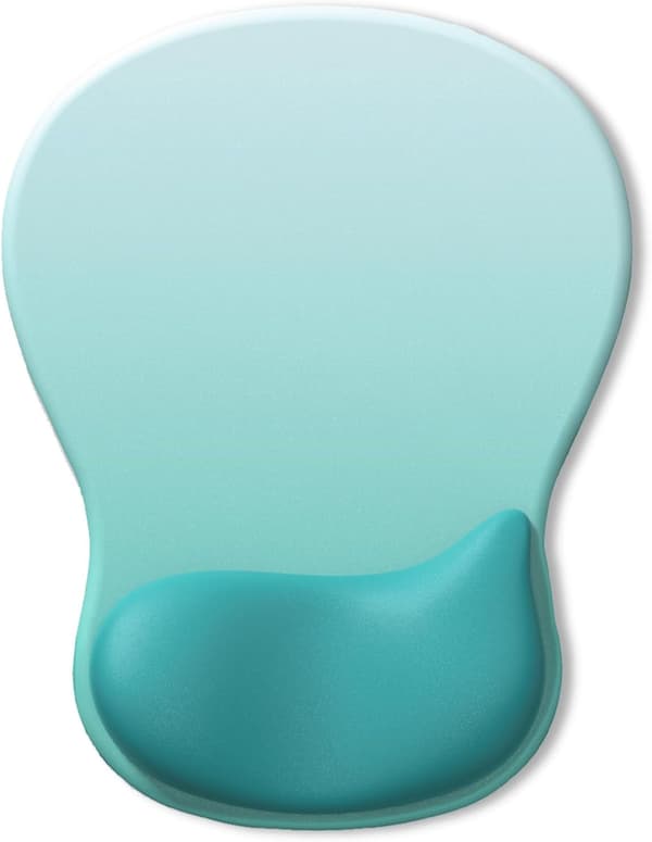Ergonomisk musematte med gel håndleddsstøtte, lindrer håndleddssmerter (Cyan)
