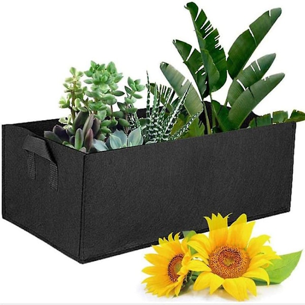 Plantepose i vevd stoff, grønnsakshage, blomsterpotte, plantekasse Green 60X30x20cm