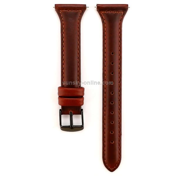 För Fitbit Versa Crazy Horse Texture Watch i äkta läder Red Brown