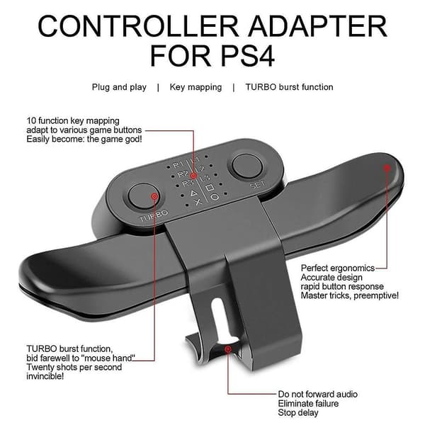 Bakre kontrollfäste för trådlös PS4-kontroller Bakre knapp för spelkontroll PS4-tillbehörspresenter