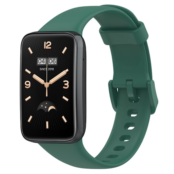 Stropp for Xiaomi Band 7 Pro Solid farge silikonstropp (Mørkegrønn)