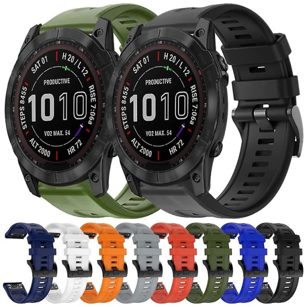 For Garmin Fenix ​​7x metallspenne ensfarget silikonklokkerem Red