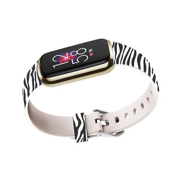 For Fitbit Luxe Special Edition-trykk silikonklokkerem Zebra