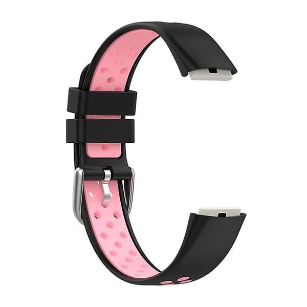 Til Fitbit Luxe tofarvet silikoneurrem Black Pink