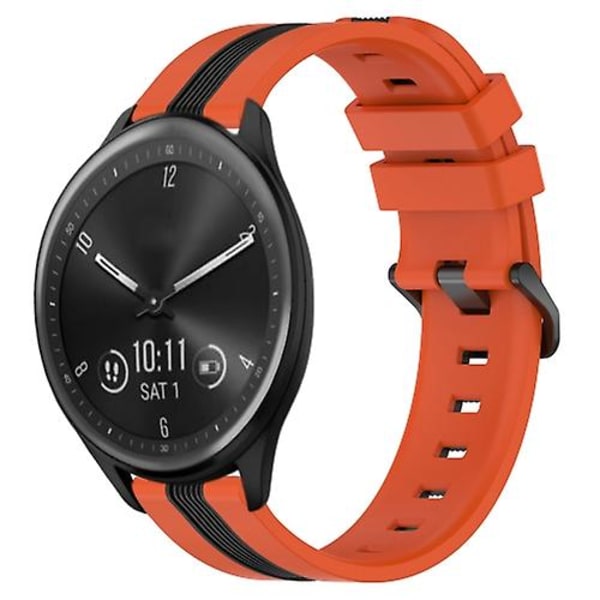 För Garmin Vivomove Sport 20 mm vertikalt tvåfärgs watch Orange-Black